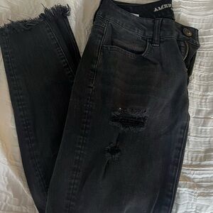American Eagle Outfitters Dark Distressed Ankle Jeans
